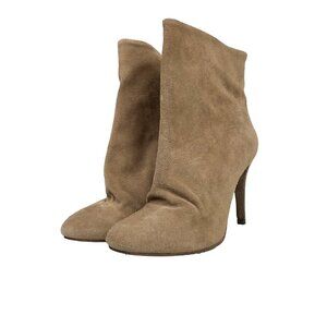 FREE PEOPLE Fairfax Tan Suede Stiletto Neutral Boho Western Heel Booties sz 38